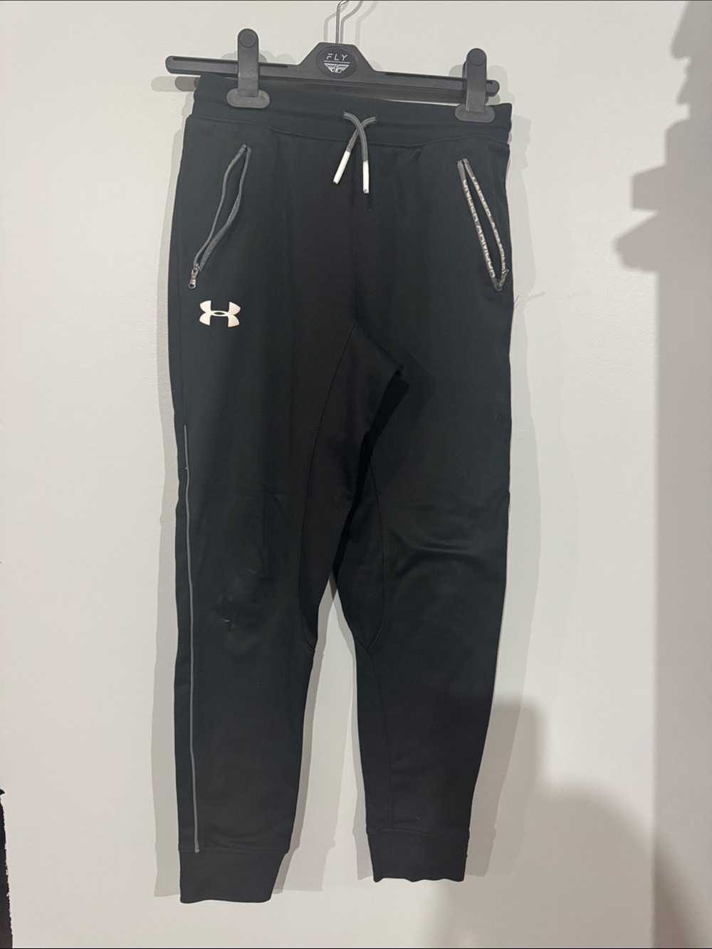 Under Armour Black Kids' Jogger Sweatpants with White Logo